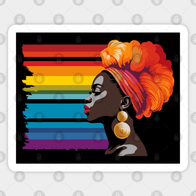 Afro Rainbow Art Magnet by DrumRollDesigns